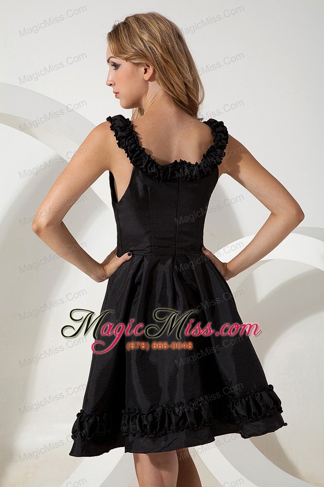 wholesale black a-line / pricess scoop little black dress mini-length taffeta