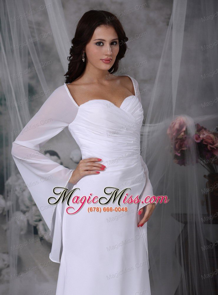 wholesale simple a-line sweetheart high-low chiffon ruch wedding dress