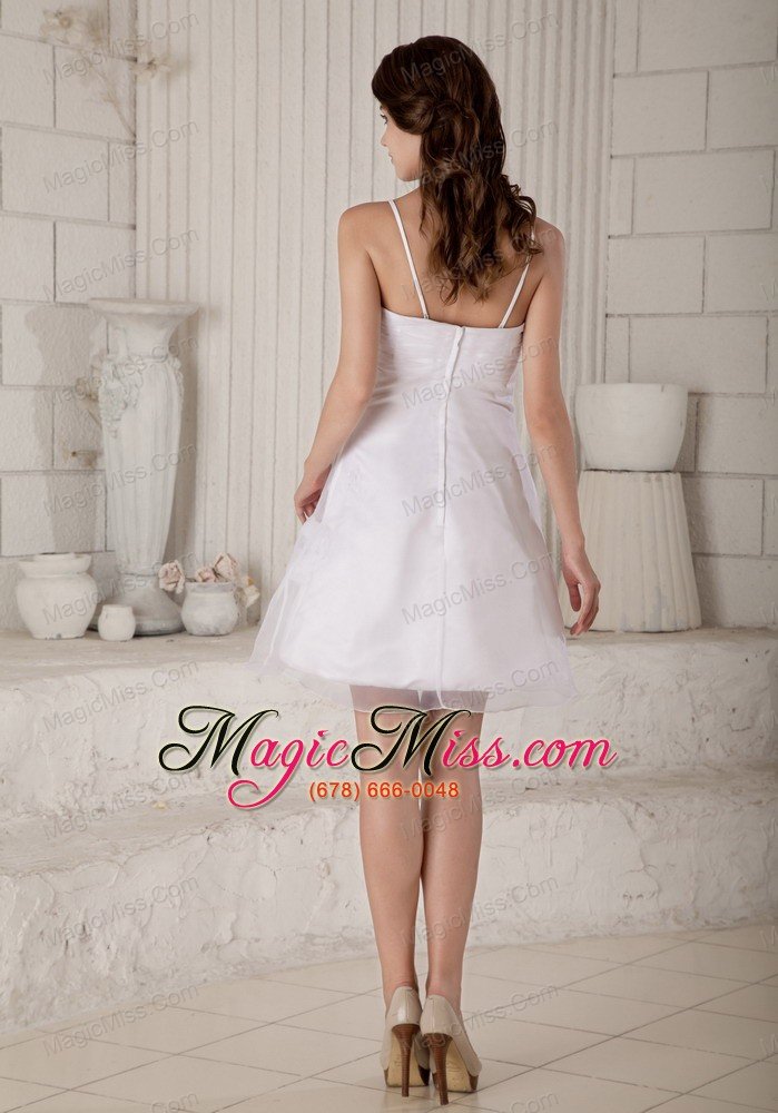 wholesale cute a-line / princess spaghetti straps mini-length organza appliques wedding dress