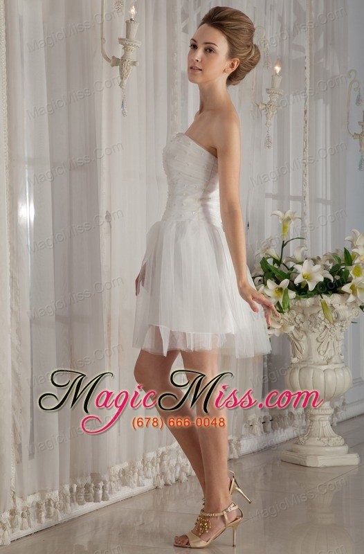 wholesale sweet a-line / princess strapless mini-length organza beading wedding dress