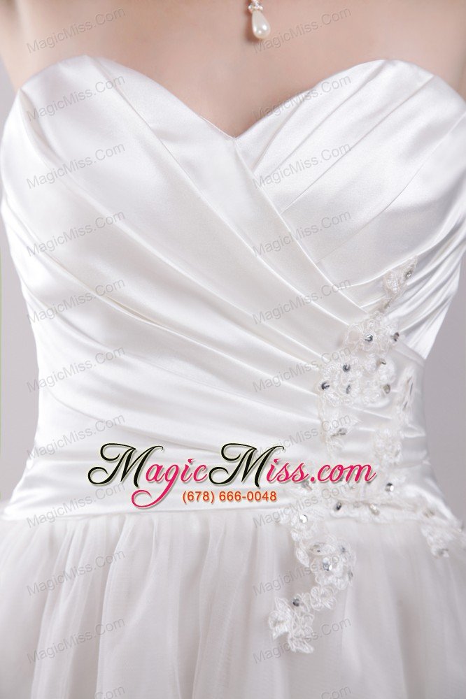 wholesale sweet a-line/princess sweetheart knee-length organza appliques wedding dress