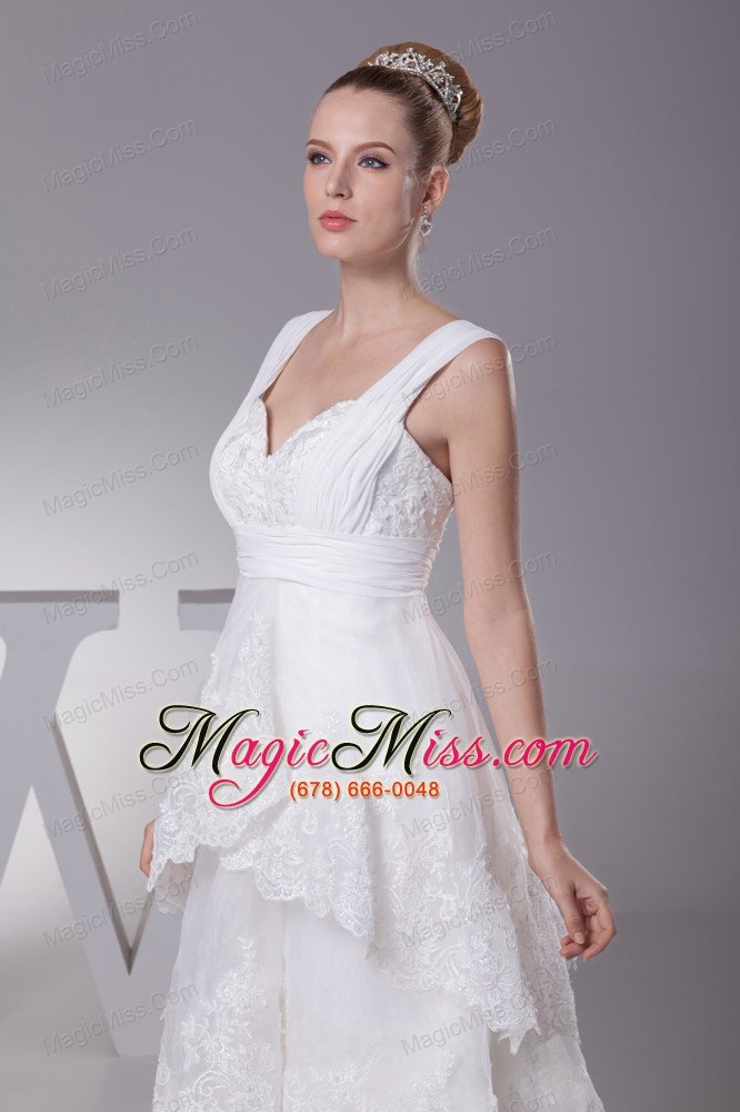wholesale lace straps high-lowa-line wedding dress
