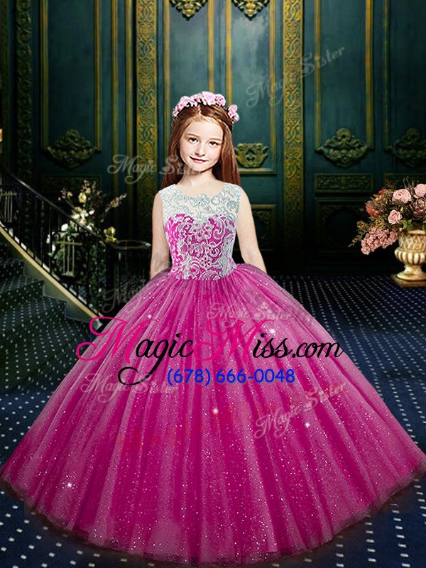 wholesale top selling ball gowns child pageant dress eggplant purple scoop tulle sleeveless floor length clasp handle