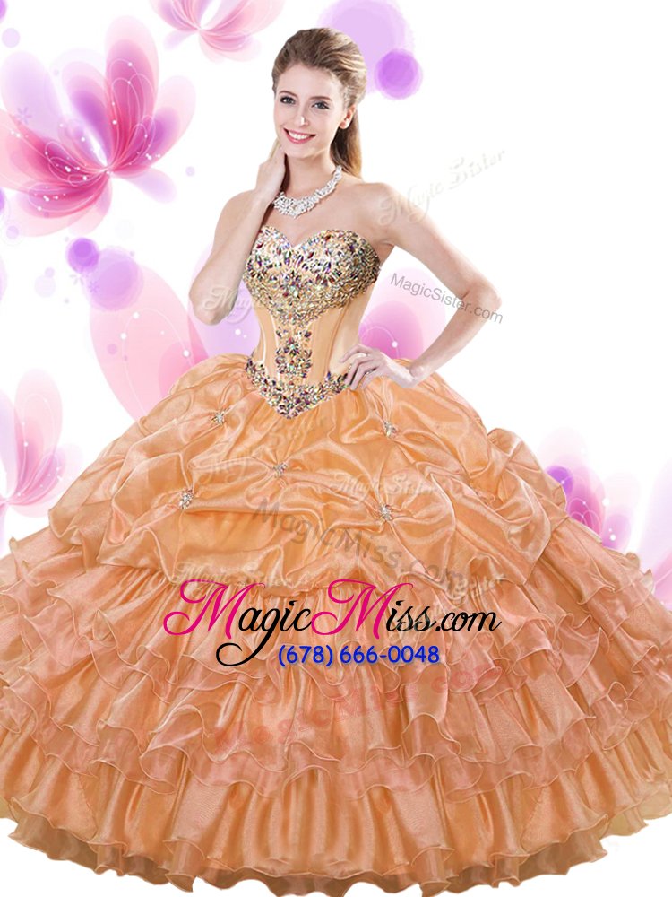 wholesale customized floor length lace up vestidos de quinceanera watermelon red and in for military ball and sweet 16 and quinceanera with beading and ruffled layers and pick ups