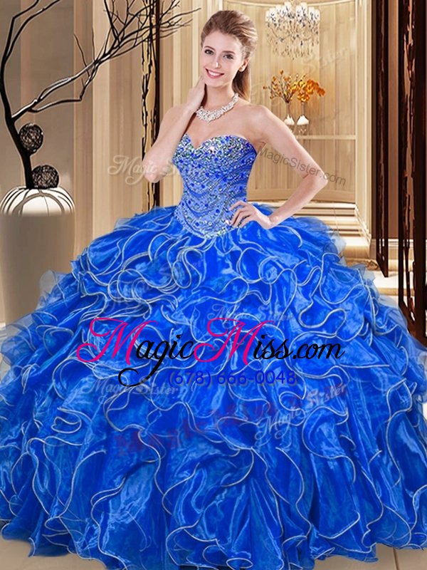 wholesale designer ball gowns quinceanera gown hot pink sweetheart organza sleeveless floor length lace up