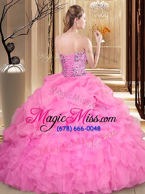 wholesale extravagant pick ups ball gowns quinceanera gown orange sweetheart organza sleeveless floor length lace up