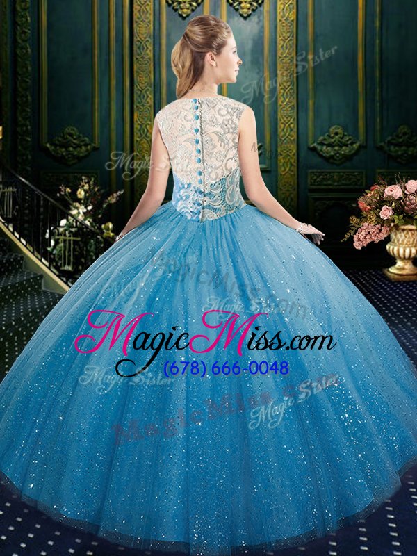 wholesale fancy sleeveless lace zipper quinceanera dress