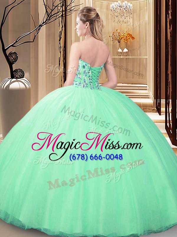 wholesale smart floor length lace up quinceanera dresses lavender and in for prom and military ball and sweet 16 and quinceanera with embroidery