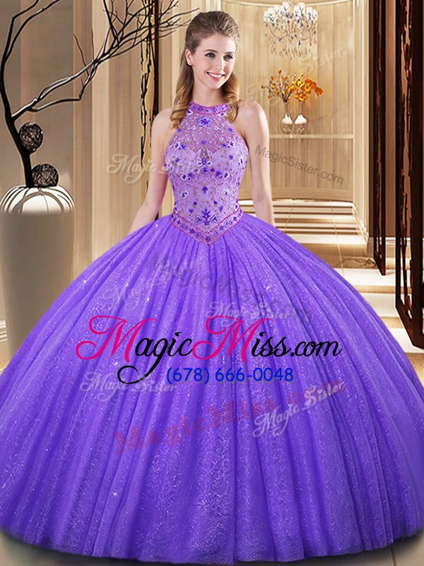 wholesale sleeveless floor length embroidery backless sweet 16 quinceanera dress with baby blue