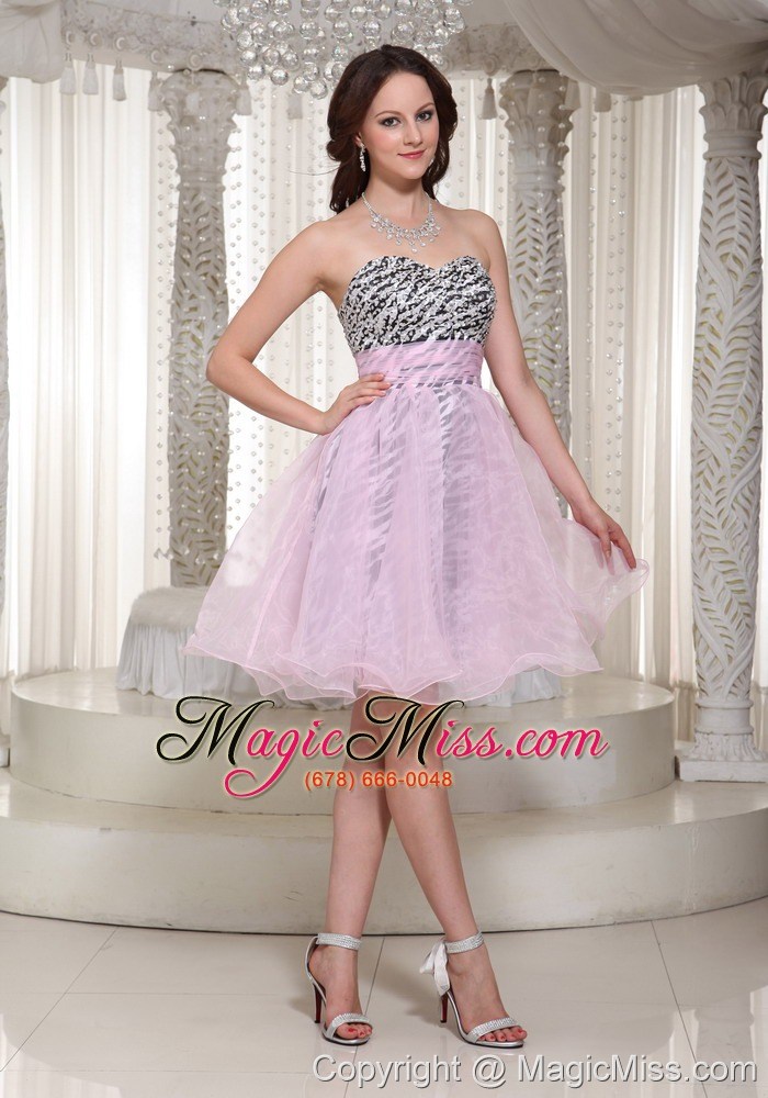 wholesale make you own 2013 prom dress with organza fabric and zebra sweetheart