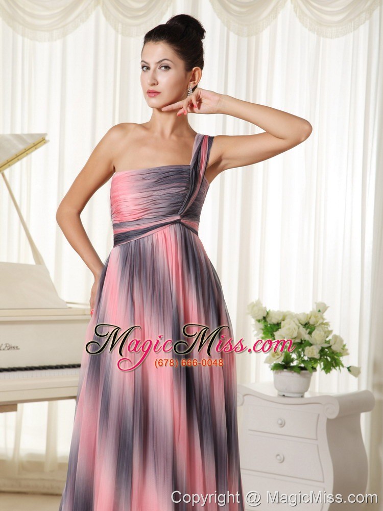 wholesale ombre color chiffon one shoulder prom dress with court train in new york