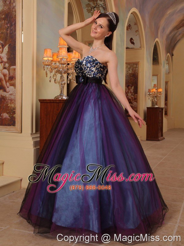 wholesale purple a-line sweetheart floor-length organza beading prom / pageant dress
