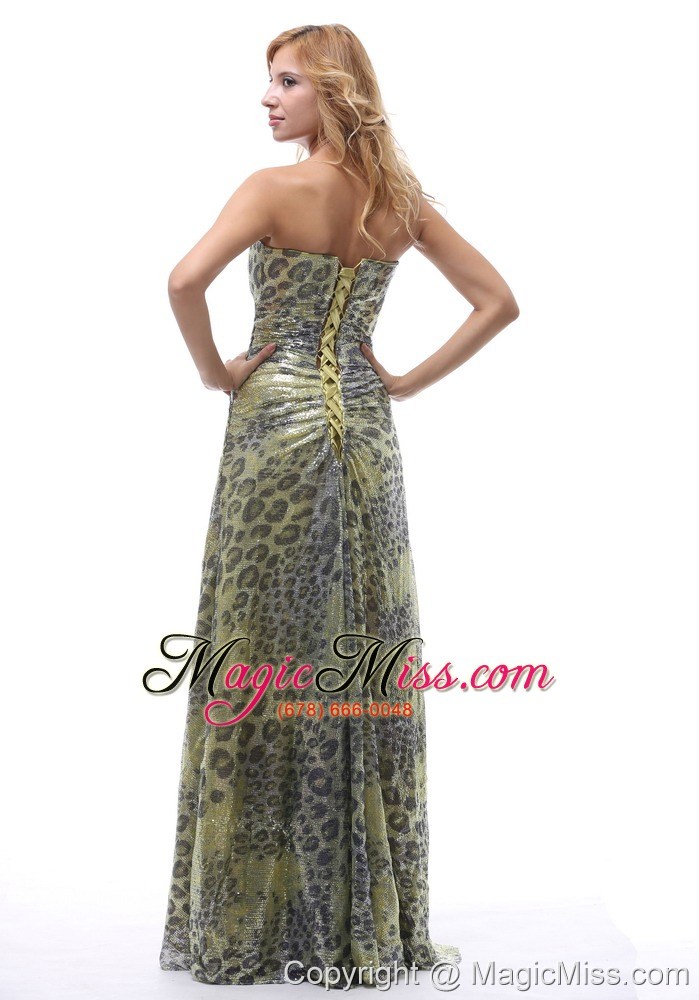wholesale unique leopard strapless prom dress lace-up for custom made in andover