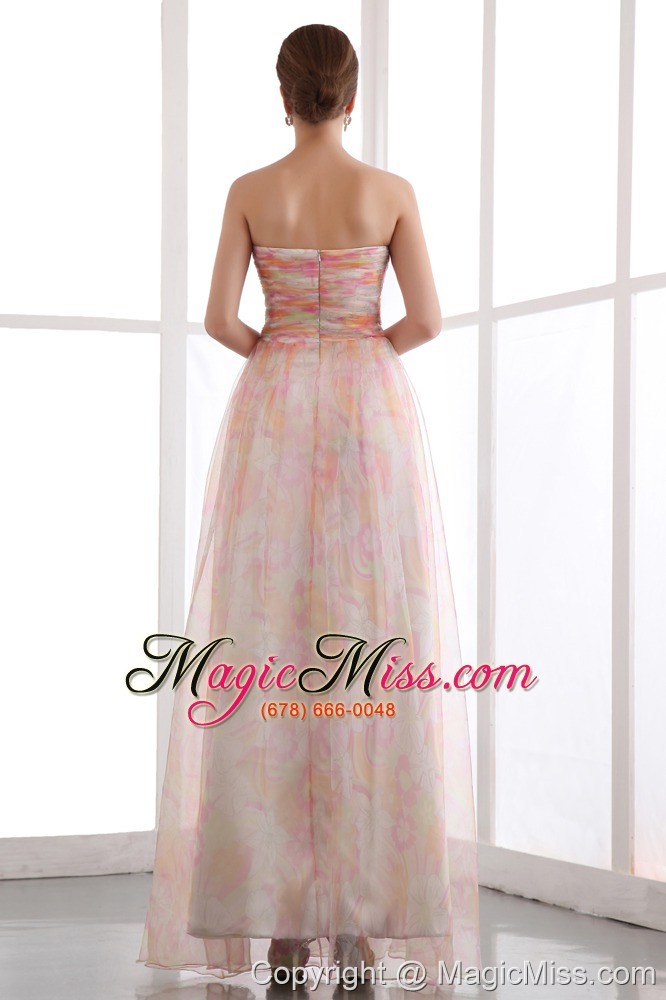 wholesale colorful sweetheart prom dress ruch printing floor-length