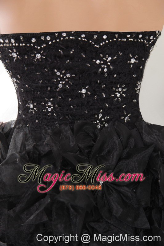 wholesale black a-line / princess sweetheart short organza beading and lace prom / homecoming dress