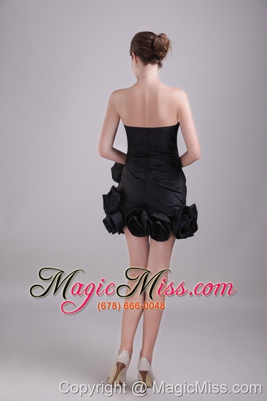 wholesale black column/sheath sweetheart mini-length satin beading prom / cocktail dress