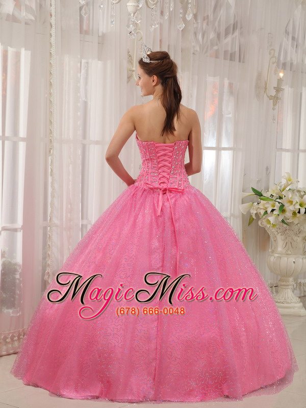 wholesale pink ball gown sweetheart floor-length beading quinceanera dress