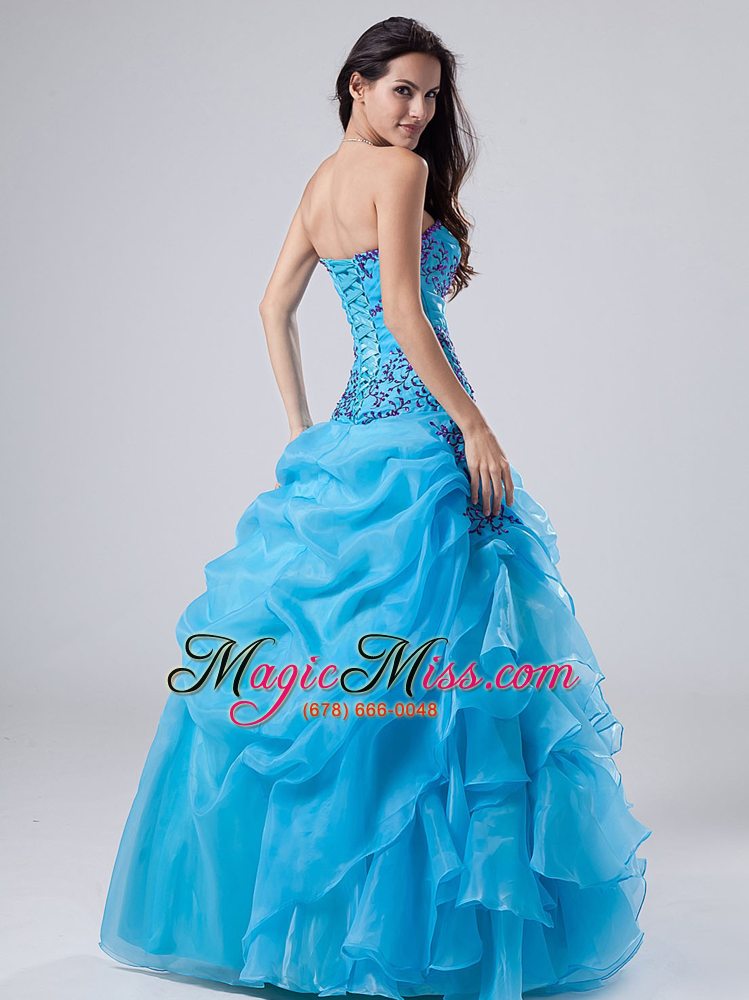 wholesale embroidery and beading ball gown sweetheart organza floor-length quinceanera dress