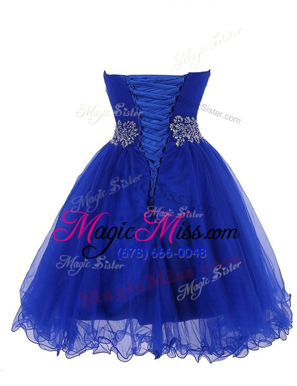 wholesale stunning baby blue sweetheart neckline belt prom dress sleeveless lace up
