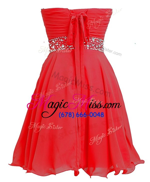 wholesale sexy sleeveless lace up mini length beading and belt prom party dress
