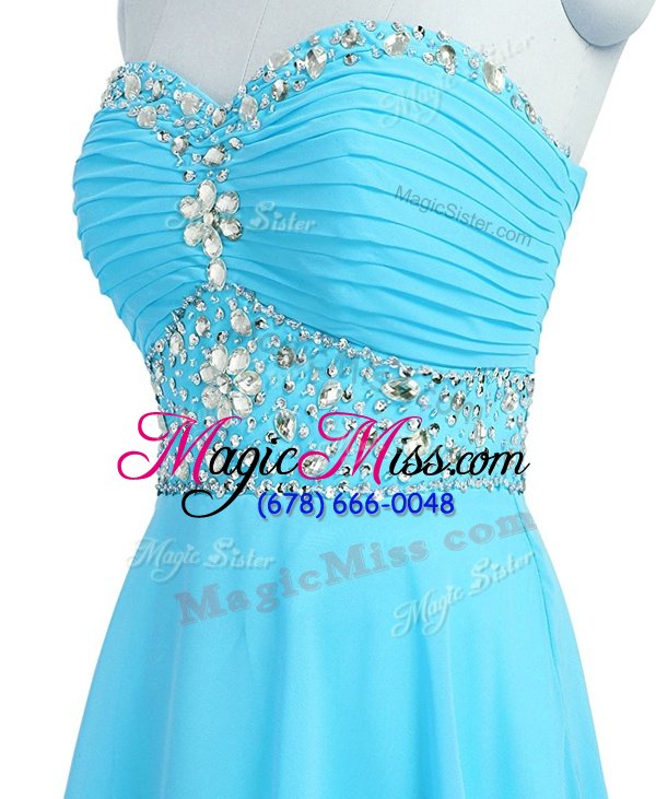 wholesale ideal sweetheart sleeveless organza prom party dress beading and belt lace up