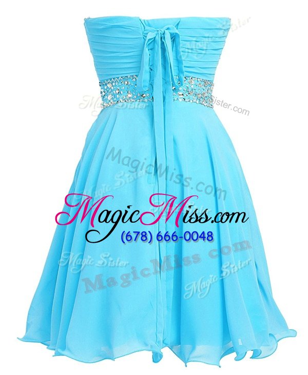wholesale ideal sweetheart sleeveless organza prom party dress beading and belt lace up