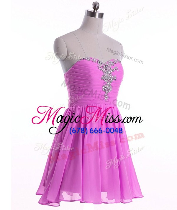 wholesale high quality rose pink sleeveless organza lace up junior homecoming dress for prom and party