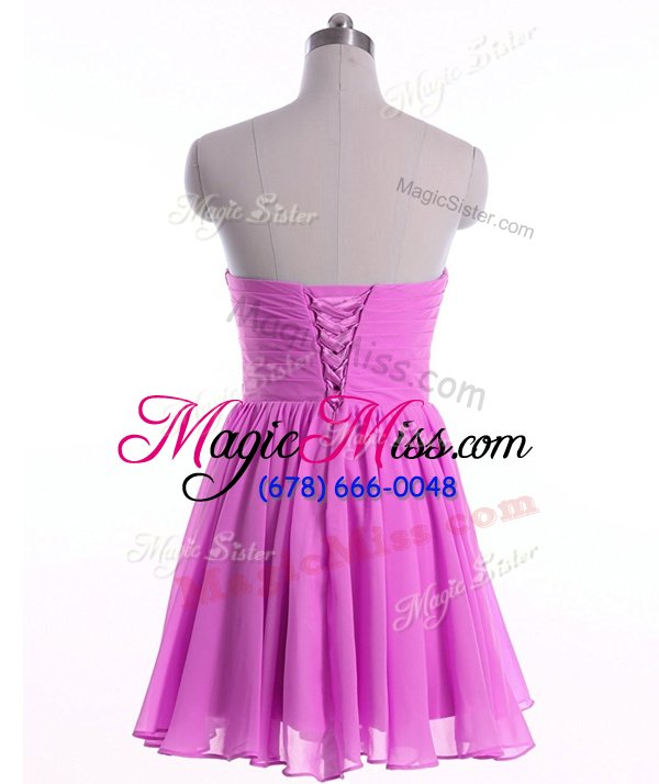 wholesale high quality rose pink sleeveless organza lace up junior homecoming dress for prom and party