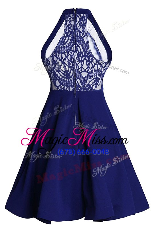 wholesale trendy ruffled knee length a-line sleeveless dark purple dress for prom zipper