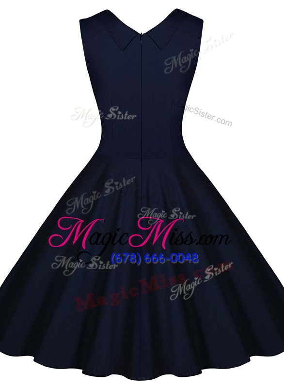 wholesale classical black sleeveless knee length ruching zipper prom dresses