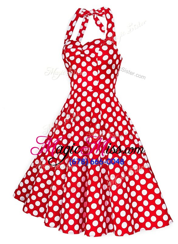 wholesale suitable red sweetheart backless pattern cocktail dresses sleeveless