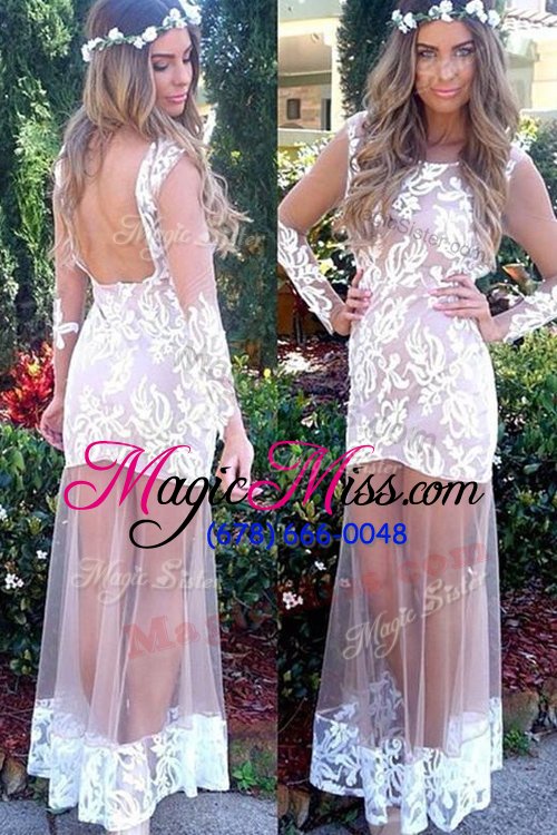 wholesale hot selling scoop floor length backless evening wear pink and in for prom and party with appliques