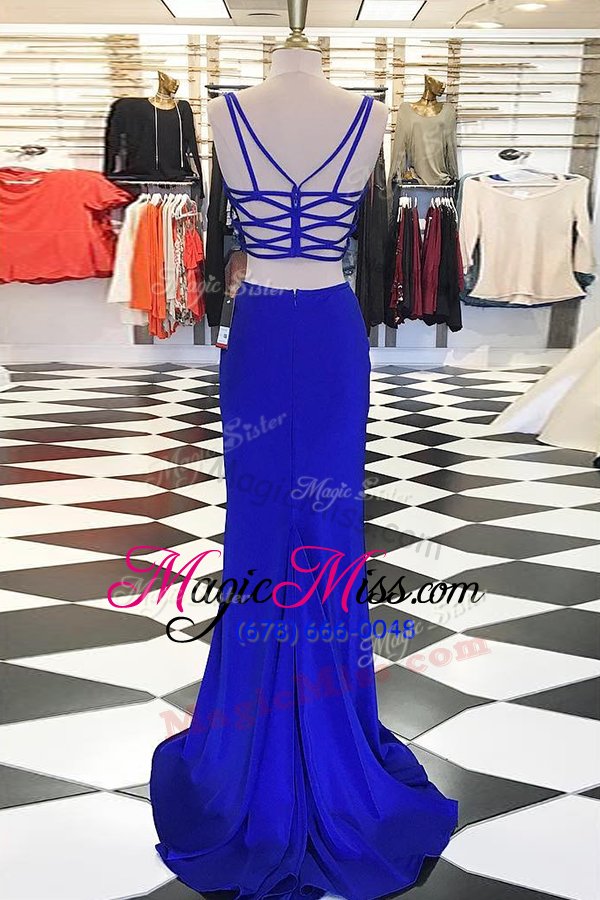 wholesale on sale royal blue prom dress prom and for with ruching scoop sleeveless sweep train zipper