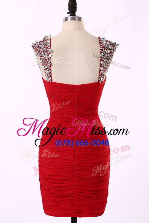 wholesale fantastic taffeta sleeveless mini length homecoming gowns and beading