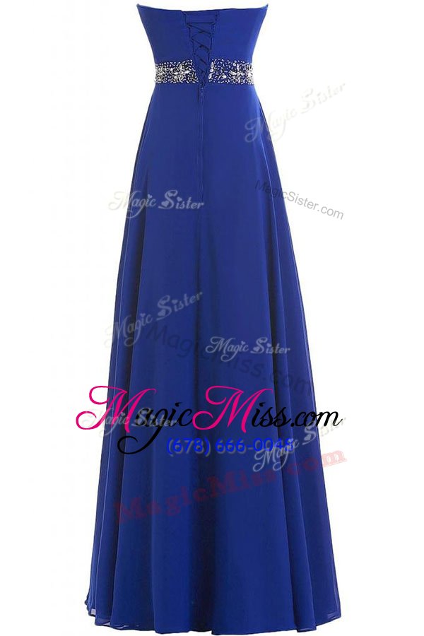 wholesale custom designed royal blue dress for prom prom and for with beading sweetheart sleeveless lace up