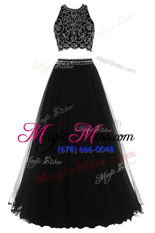 wholesale sweet black and red halter top zipper beading evening dress sleeveless