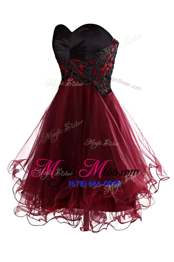wholesale modest sleeveless appliques lace up cocktail dresses