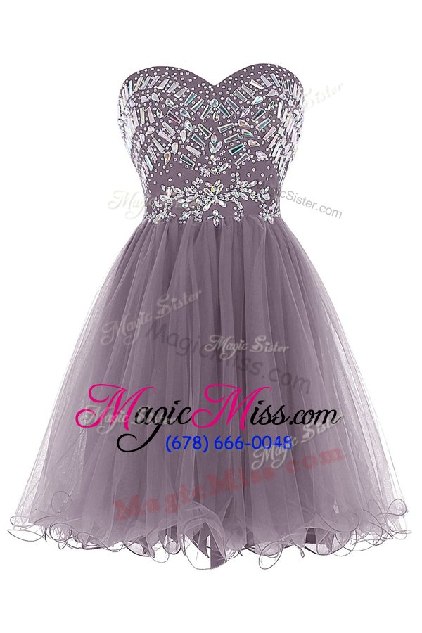 wholesale vintage royal blue sleeveless tulle zipper prom dresses for prom and party