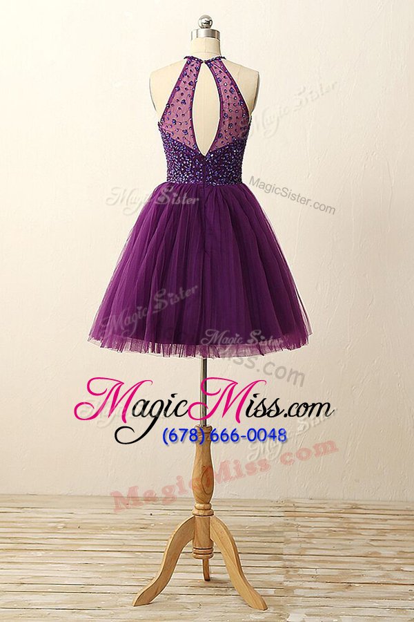 wholesale most popular purple scoop zipper sequins sleeveless