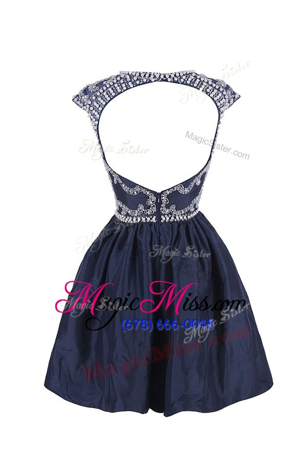 wholesale superior scoop cap sleeves beading backless dress for prom