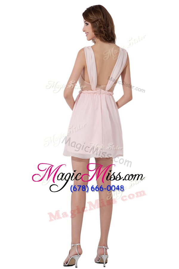 wholesale wonderful knee length a-line sleeveless baby pink homecoming dress online backless