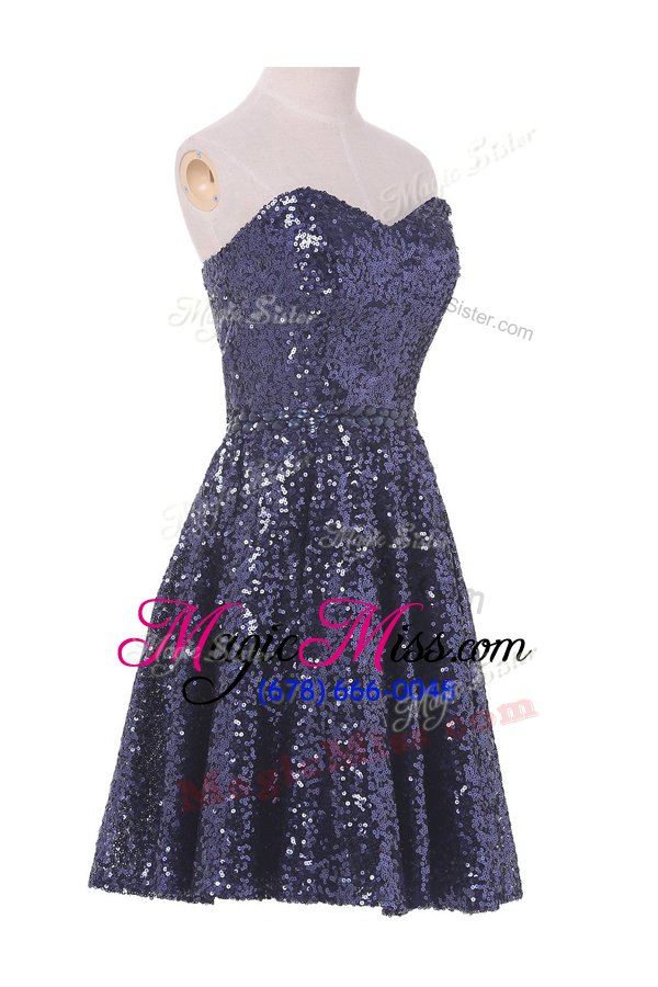 wholesale noble sleeveless lace up knee length sequins formal evening gowns