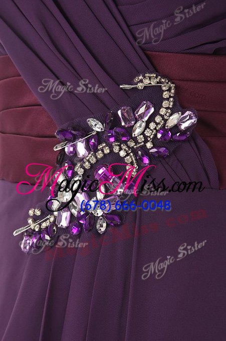 wholesale flirting floor length a-line sleeveless red and blue and purple red carpet prom dress zipper