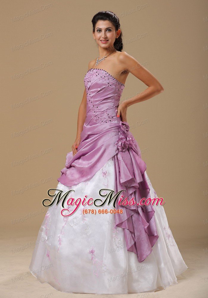 wholesale embroidery ruched and hand made flowers for prom dress in frankfort custom made