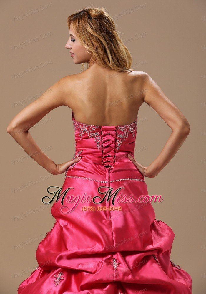 wholesale coral red in lansing michigan city for 2013 prom dress with appliques decorate bust