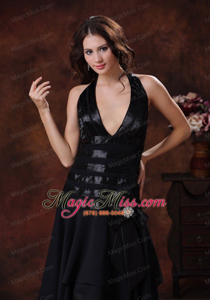 wholesale sexy black asymmetrical prom dress clearance with halter in benson arizona