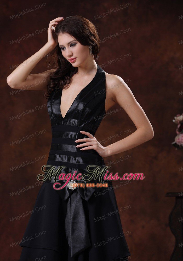 wholesale sexy black asymmetrical prom dress clearance with halter in benson arizona