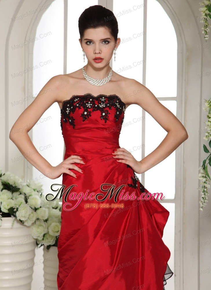 wholesale 2013 wine red ruffled layeres prom dress with appliques and ruch in south dakota