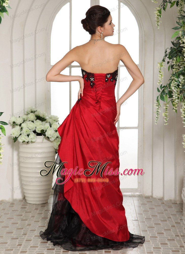 wholesale 2013 wine red ruffled layeres prom dress with appliques and ruch in south dakota