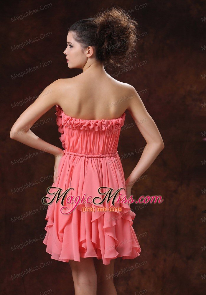 wholesale watermelon hand made flowers and strapless for custom made prom dress